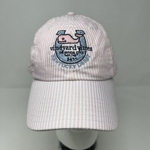 Vineyard Vines 145th Kentucky Derby Hat Women's Size Pink White Striped Cap